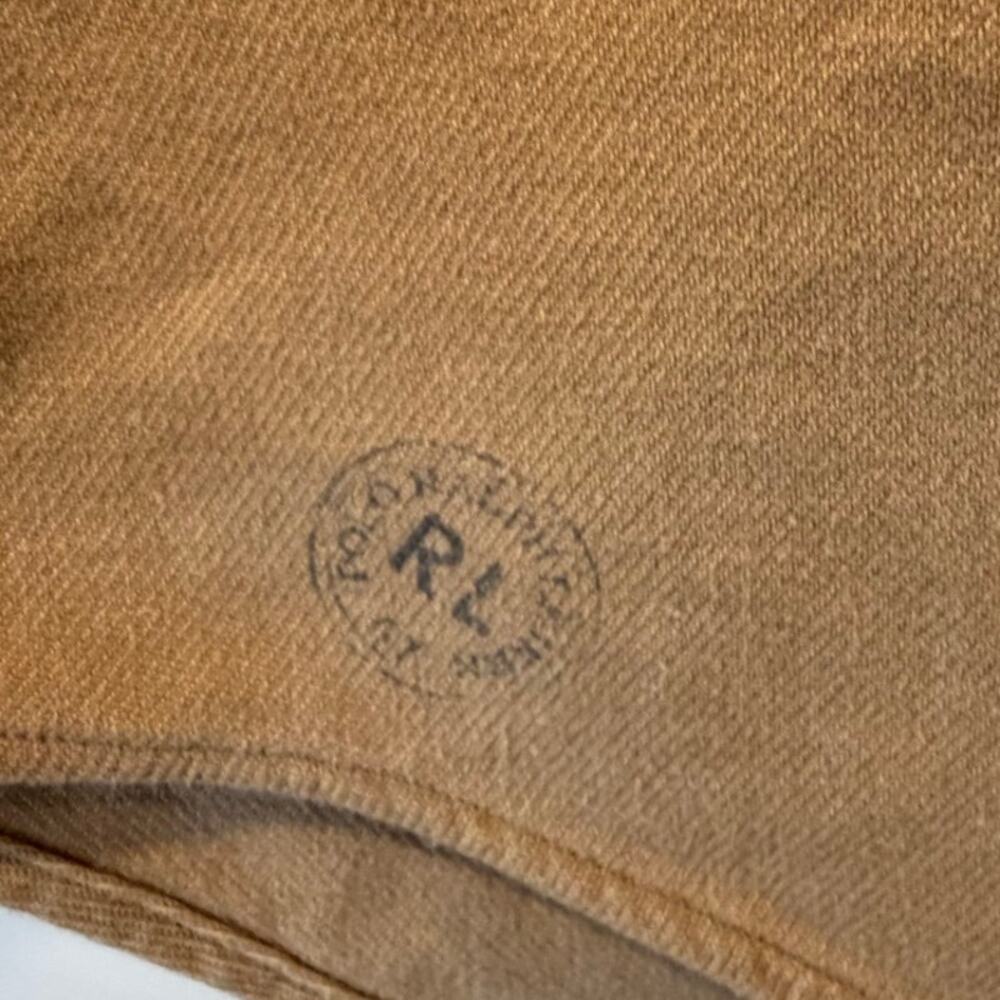 Polo Ralph Lauren Vintage Military Style Shirt 100% Cotton Khaki Mens Medium - Picture 5 of 10